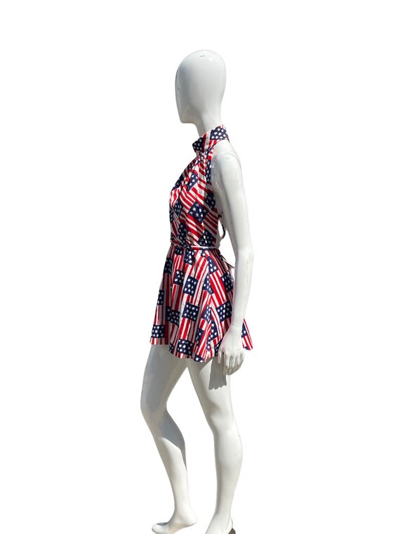 Vintage 70s Bicentennial novelty print pool dress… - image 3