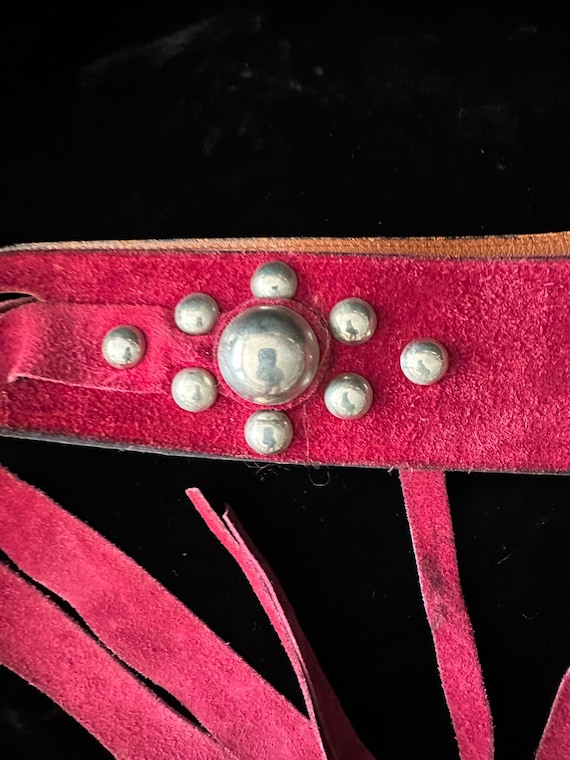 70s Rocker Belt Vintage French studded hippie belt 70s rocker suede l… - Gem