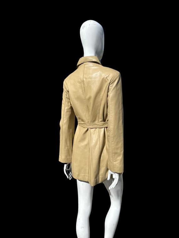 Vintage 70s Leather Trench coat by leather fashio… - image 4