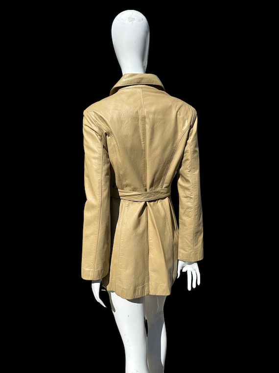 Vintage 70s Leather Trench coat by leather fashio… - image 2