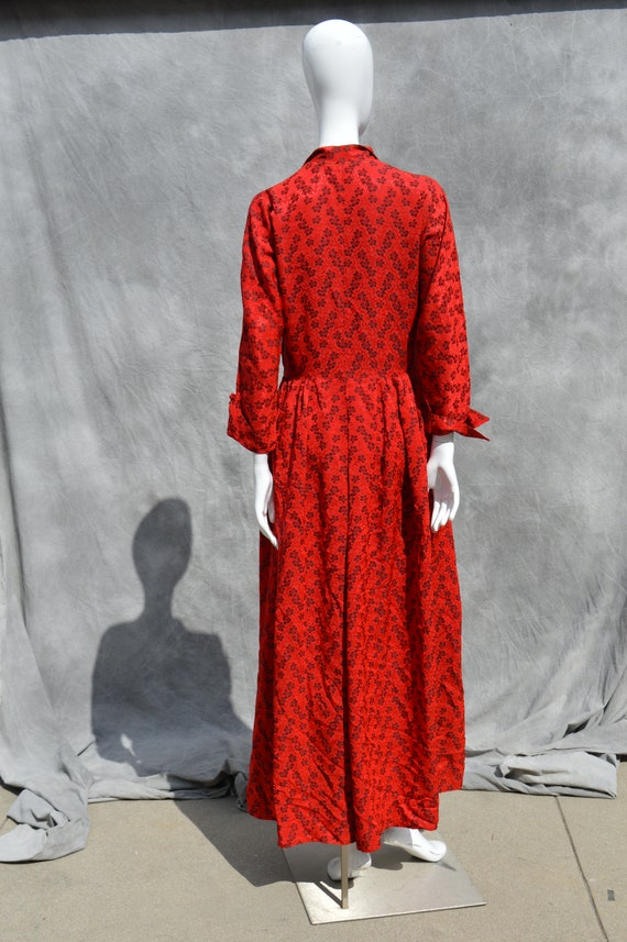 Vintage 40’s Fashioned by HOBERT red floral gown … - image 10