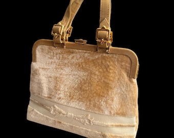 Bolsa de raffia mano hecha a mano en las Filipinas en los 60's casi como nueva artesania Go Go era