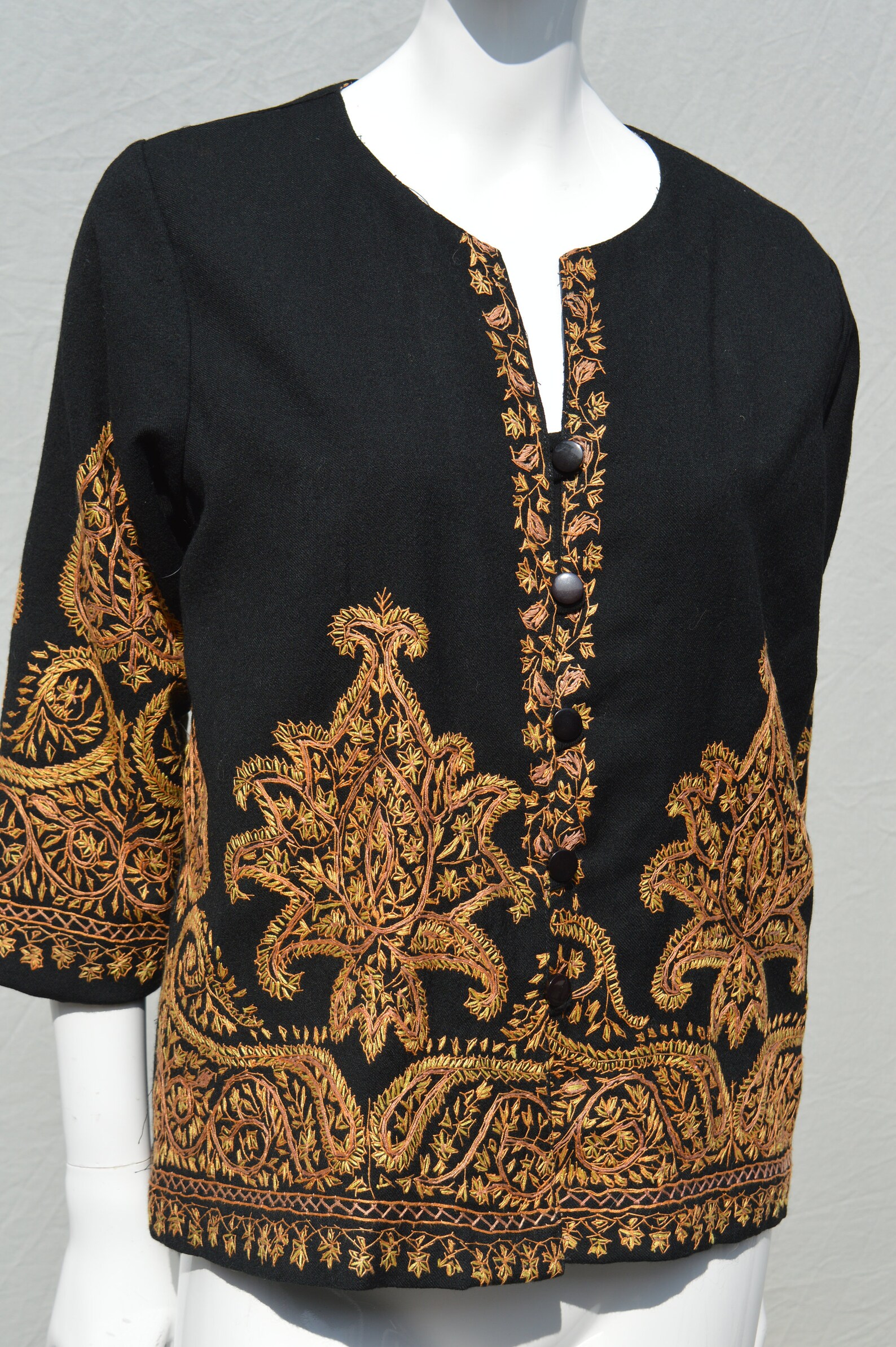 Vtg Tailor Made Jacket Made From Antique Kashmiri Shawl Hand Etsy