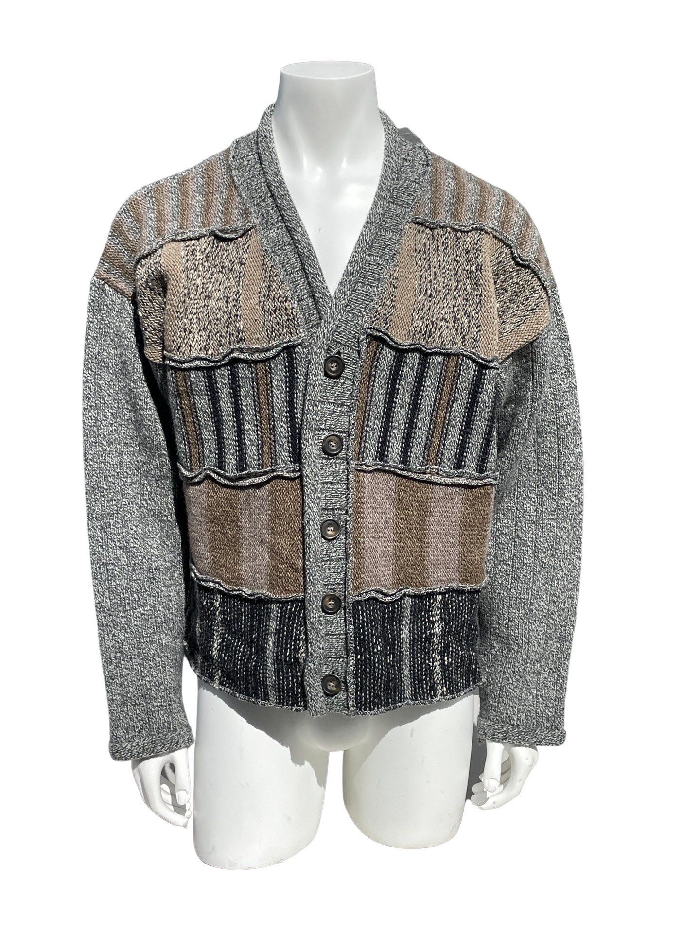 Vintage 80-90's DRIES VAN NOTEN Patchwork Kitted Sweater Vintage 80-90's DRIES VAN NOTEN Patchwork Kitted Sweater