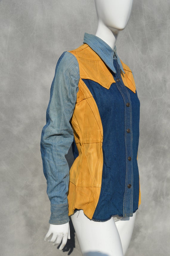 Vintage 70's ANTONIO GUISEPPE patchwork denim and… - image 6