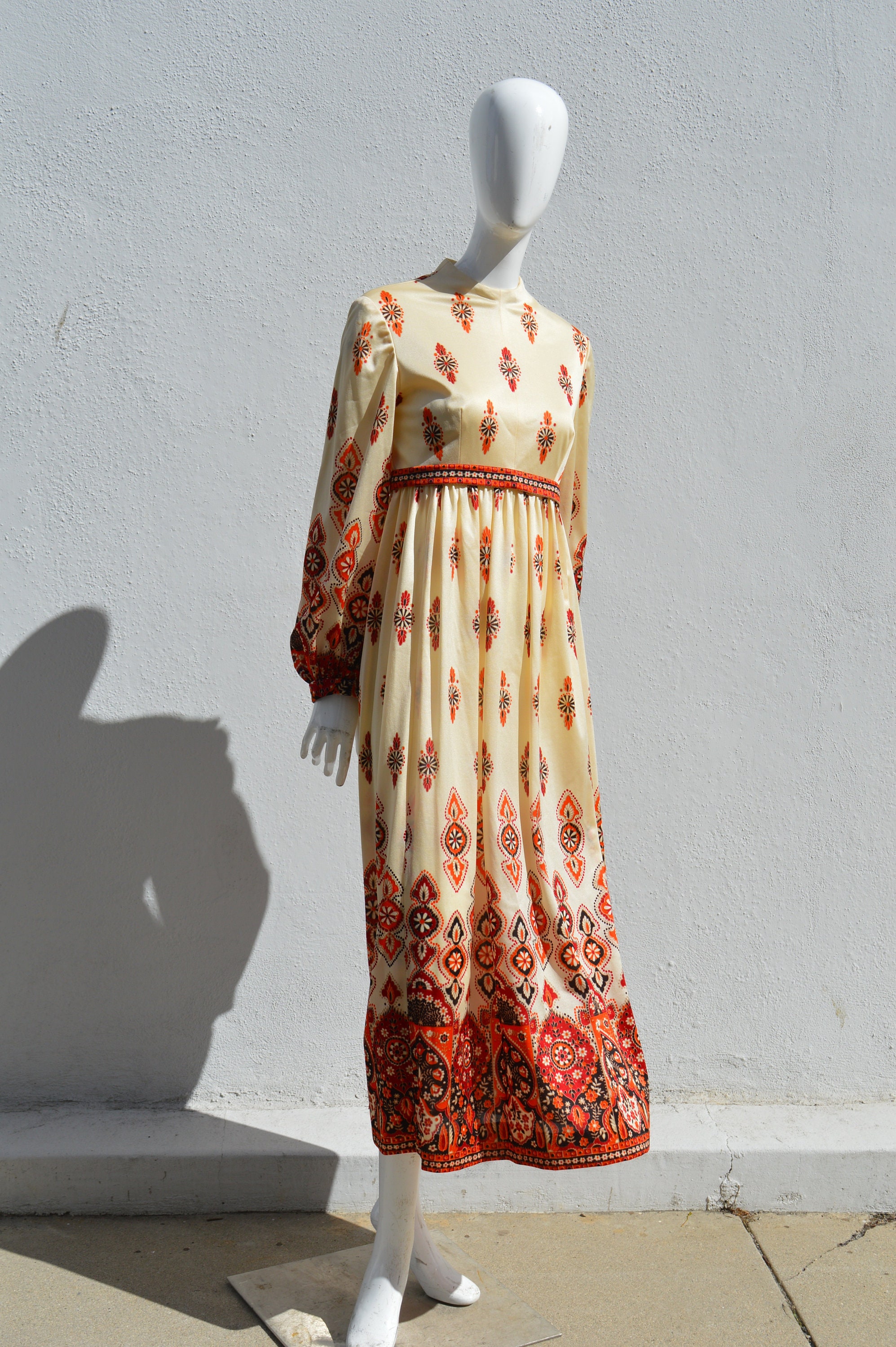 Vintage 70's Saks Fifth Avenue Maxi Dress Polyester Size 8