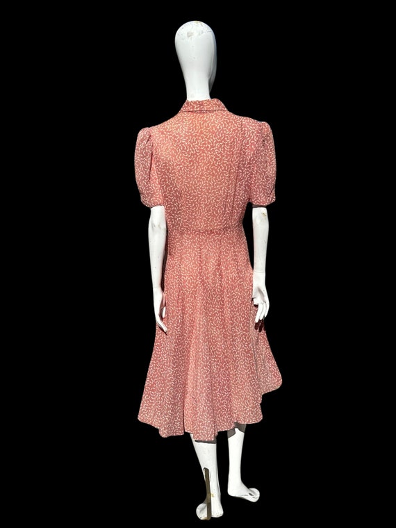 Vintage 30-40s swing rayon sweet heart day dress … - image 8