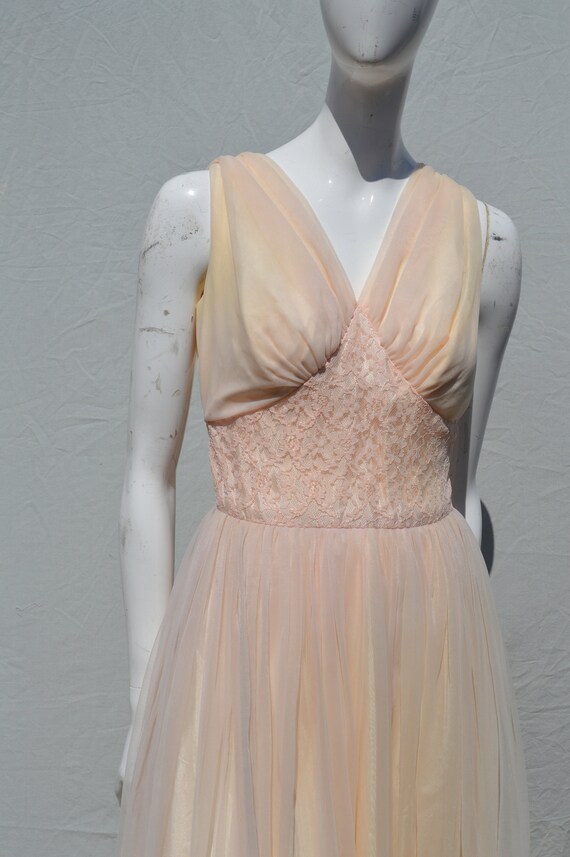 Vintage 50's nightgown lingerie new look nude dan… - image 5