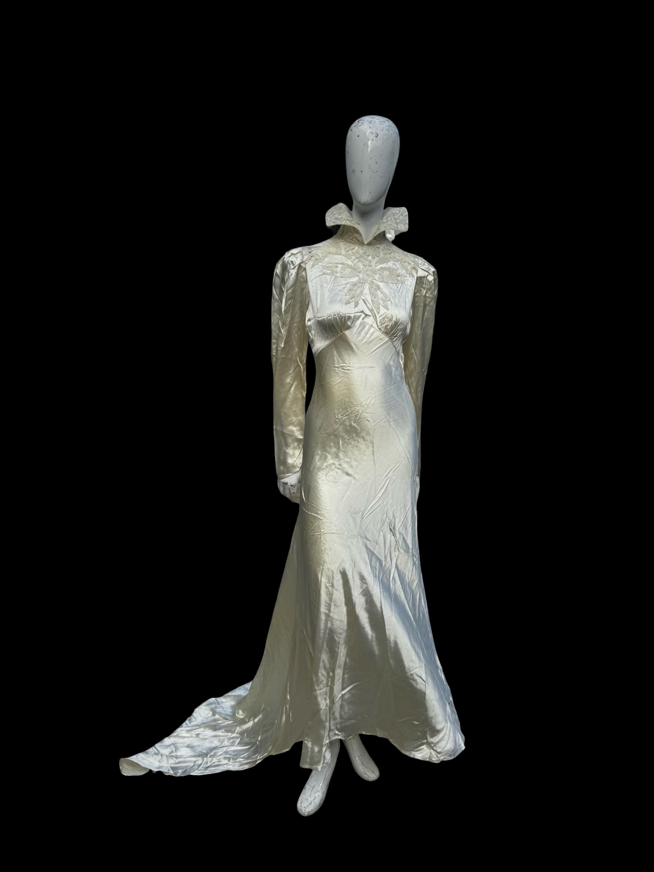 Art Deco High Neck Bridal Gown