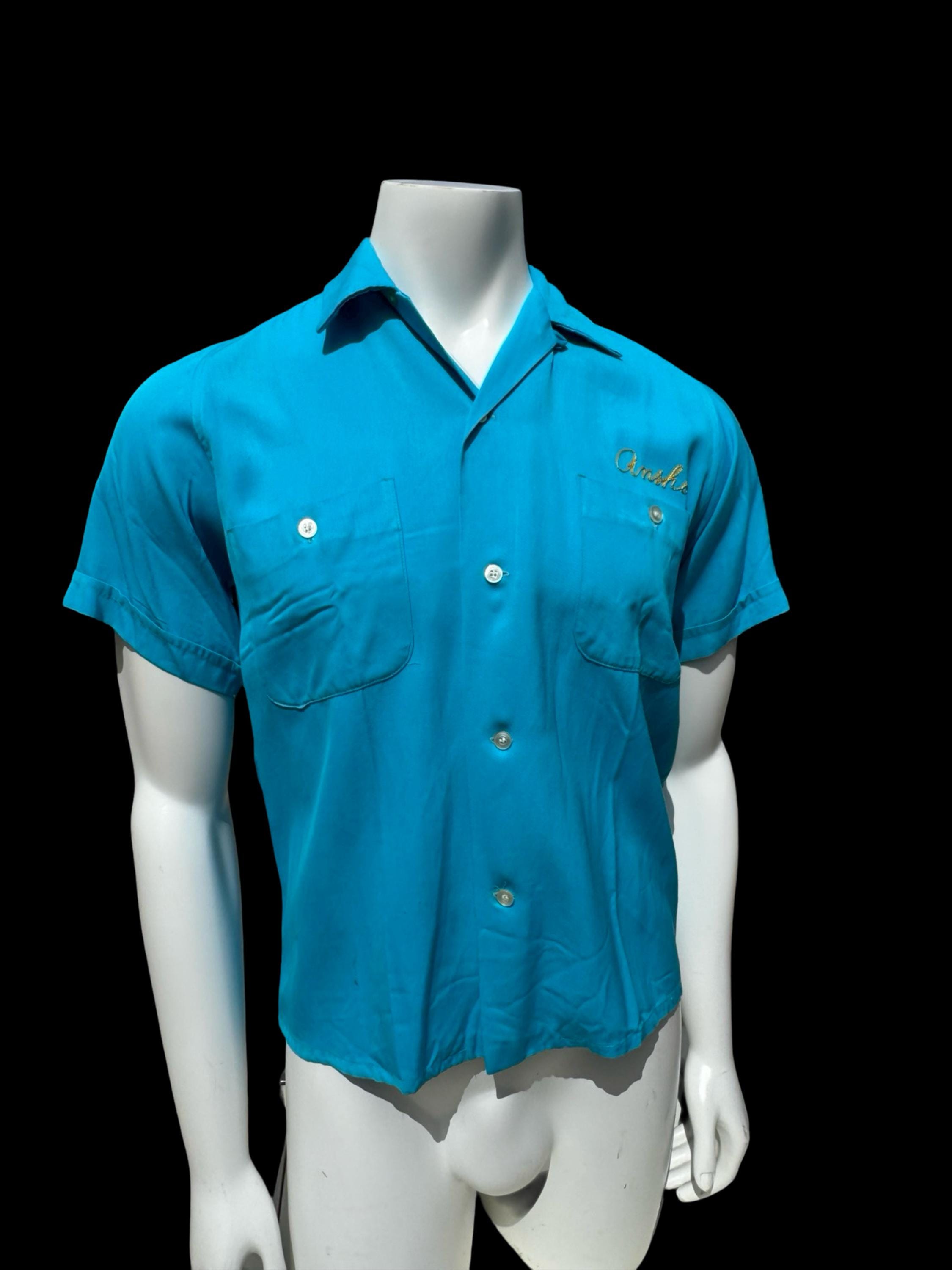 50〜60s L/S rayon bowlingshirt RAYON BOWLING SHIRT – The Real McCoy's