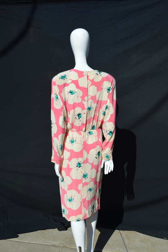 Vintage 80's BILL BLASS III Collection silk flora… - image 5