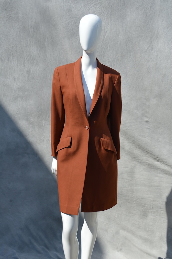 Vintage 40's Tailored Gabardine Overcoat coat dre… - image 2