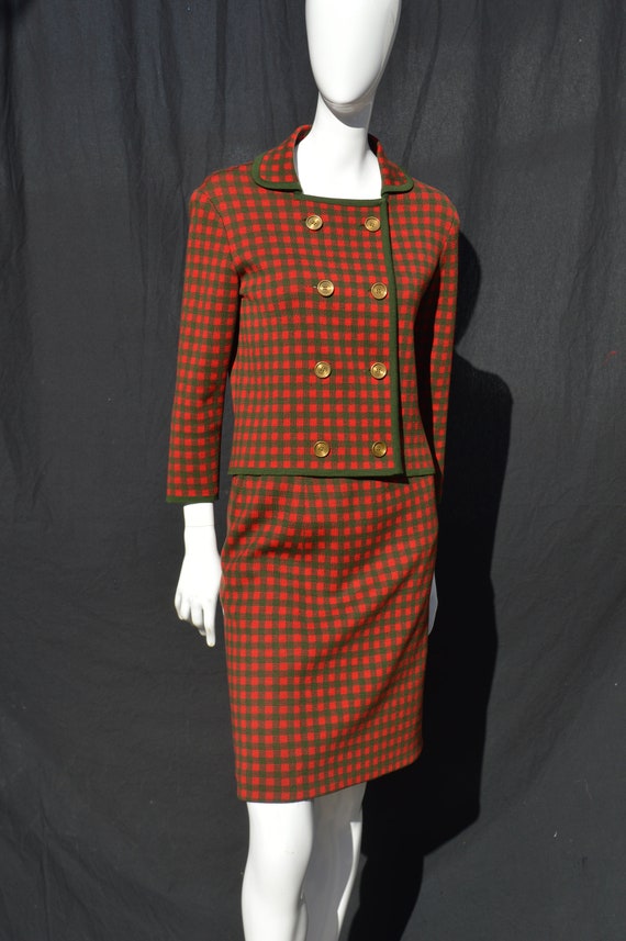 Vintage 60'vintage Marchesa di Gresy KNIT Plaid su