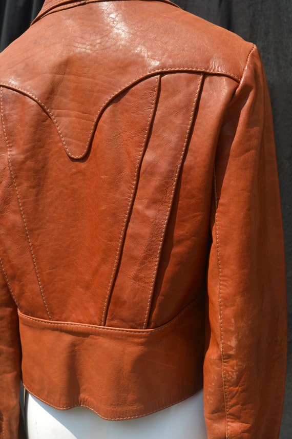Vintage GLASS WATER Seattle 70's leather jacket m… - image 5