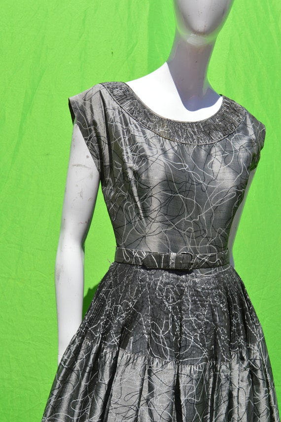 Vintage 50's dress atomic mid century novelty pri… - image 2