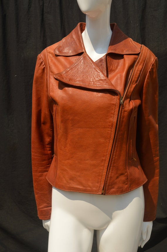 Vintage GLASS WATER Seattle 70's leather jacket m… - image 2