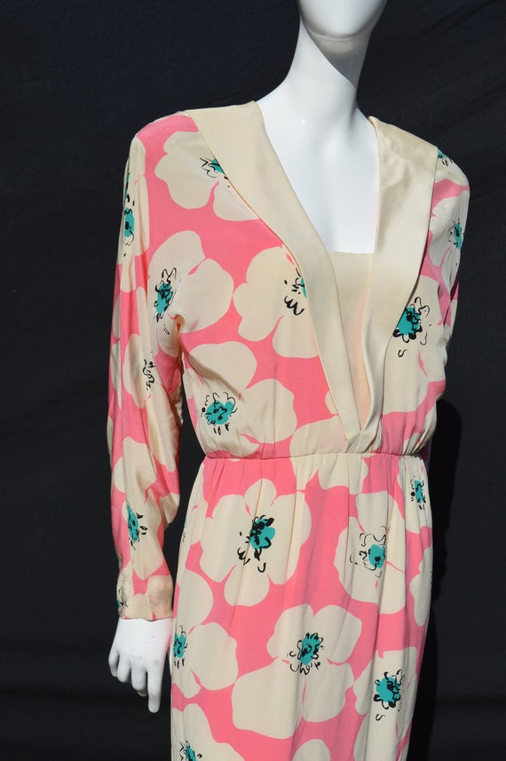 Vintage 80's BILL BLASS III Collection silk flora… - image 2