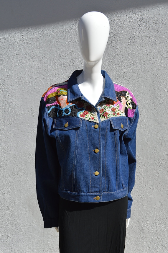 Vintage 90's One of the Kind Embellished Beaded Embroidered