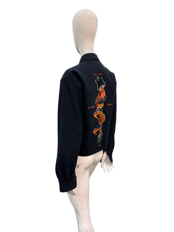 Vintage 40s Souvenir Jacket Chinese Embroidered Mid Century