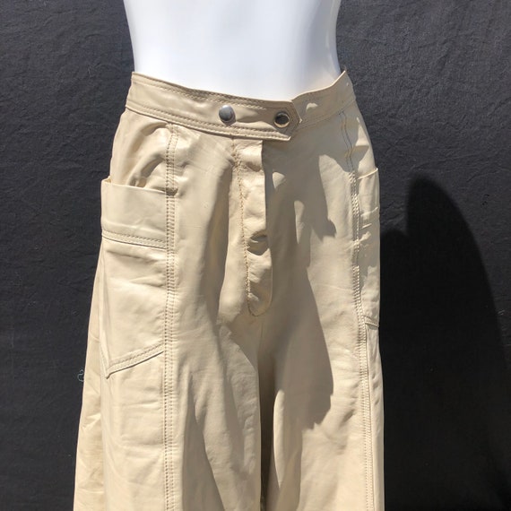 Vintage 70’s long  leather shorts skorts capri wi… - image 6