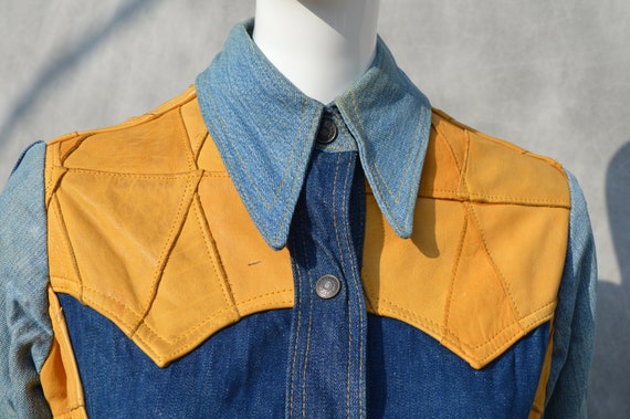 Vintage 70's ANTONIO GUISEPPE patchwork denim and… - image 5