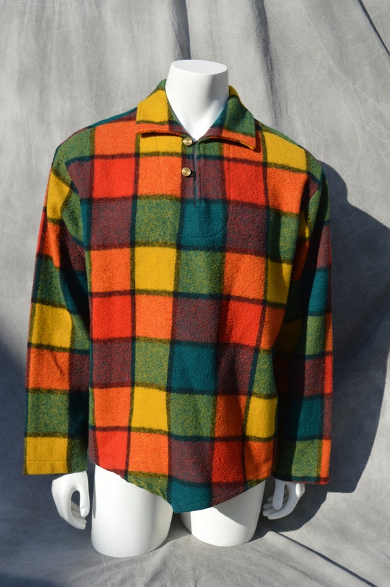 Vintage 50-60's PENNY'S Sports Outwear Men's Plaid Wool Shirt