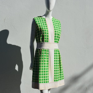 Vintage 70s color check pattern checkerboard dress size 10 MOD by thekaliman