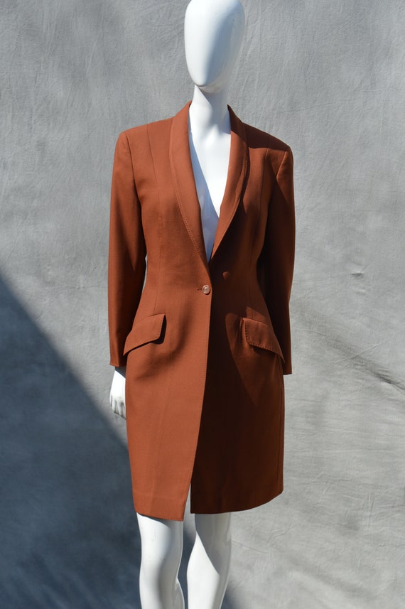 Vintage 40's Tailored Gabardine Overcoat coat dre… - image 4