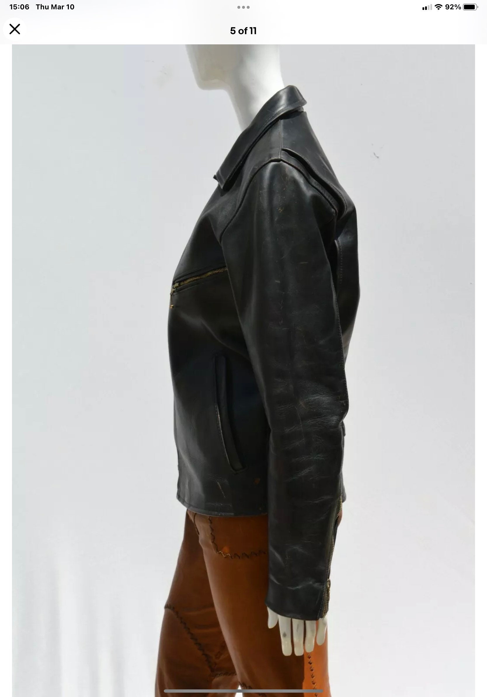 Vintage VANSON LEATHER Motorcycle Jacket Horse Hide Leather
