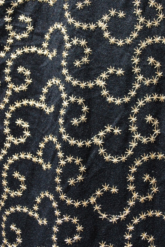 Vintage 60s hand embroidered dress stars swirl pa… - image 4