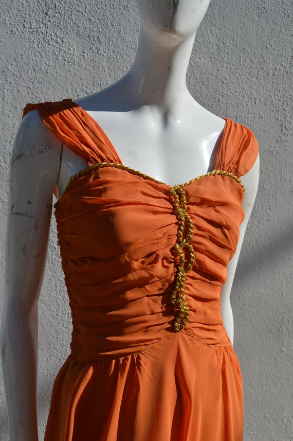 Vintage 40's evening gown formal dress glam pin u