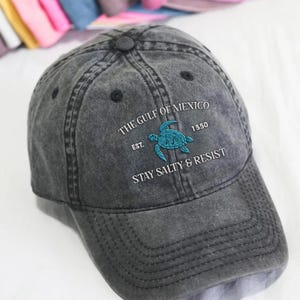Gulf of Mexico Hat – Stay Salty Dad Cap, Embroidered Maple Leaf – Subtle Anti-Trump, Not My President Political Baseball Cap