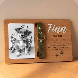 Memorial Pet Collar Sign, Dog Memorial Wood Frame With Collar Holder, Dog Memorial Gifts,Pet Loss Gifts,Pet Sympathy Gift,Pet Loss Gift