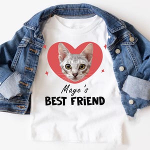 Custom Pet Photo Shirt, Personalized Infant Bodysuit with Dog Cat Portrait Newborn Baby Gift Clothing Clothes Unique Pet Lover Gift