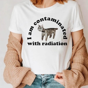 I Am Contaminated Funny Cat Meme Comfort Colors Shirt, Ironic Shirt, Weirdcore Clothing, Low Poly Feline, Oddly Specific