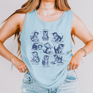 Subtle F*ck Trump Comfort Colors Tank Top Tee, Childless Cat Lady Tank Top, Anti Trump FDT Retro Kitten TShirt Resist Shirt