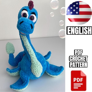 Crochet Dinosaur Pattern / Amigurumi Pattern PDF / English Crochet Dinosaur Plesiosaur Scheme PDF / Amigurumi Design Dinosaur Plesiosaur PDF