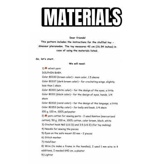 Crochet Dinosaur Pattern / Amigurumi Pattern PDF / English Crochet