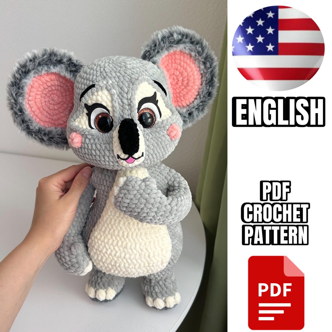 Crochet Koala Pattern / Amigurumi Pattern PDF / English Crochet Koala ...