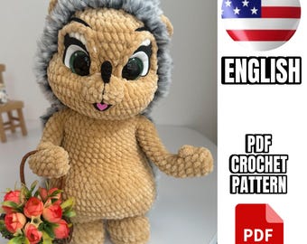 Crochet Pattern Hedgehog / Funny Plush Hedgehog / Crochet Design PDF Hedgehog / Amigurumi Pattern Hedgehog
