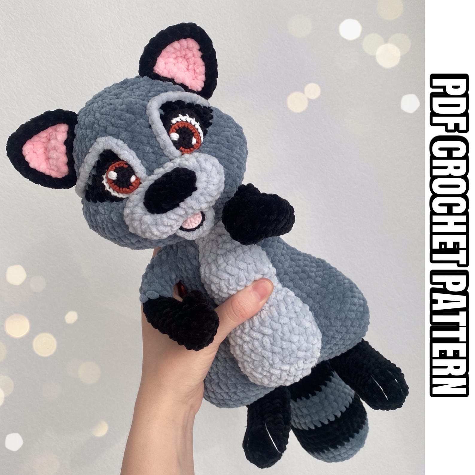 Crochet Raccoon Pattern / Amigurumi Pattern PDF / English Crochet ...