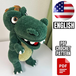 Crochet Dinosaur Pattern / Amigurumi Pattern PDF / English Crochet Dinosaur Spinosaurus Scheme PDF / Amigurumi Design Dinosaur Spinosaurus