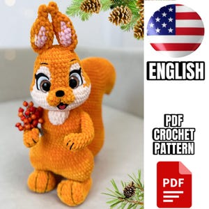 Crochet Squirrel Pattern / Amigurumi Pattern PDF / English Crochet Squirrel Scheme PDF / Amigurumi Design Squirrel PDF