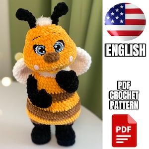 Crochet Bee Pattern / Amigurumi Pattern PDF / English Crochet Bee Scheme PDF / Amigurumi Design Bee PDF