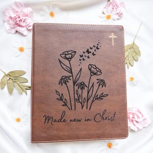 Personalized NIV Journaling Bible | Made New in Christ | Custom Name Laser Engraved Bible | Customized Christian Gift for Women