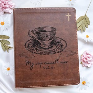 Personalized NIV Journaling Bible | Name Engraved Custom Leather Bible | Customized Christian Gifts for Her | Engraved Bibles for Women