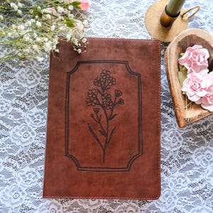 Personalized ESV Wide Margin Bible | Flower Frame Design | Custom Engraved Bible For Women | Customized Christian Gifts For Her