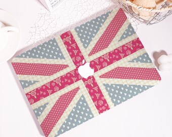 Custom Floral Union Jack MacBook Case, Laptop Cover for MacBook Pro 16 15 14 13,MacBook Air 15/13/11,Laptop Sleeve Fit M4 M3 M2,Gift For Her