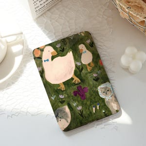 Hand Painted Animals Kindle Case,Ins Style Kindle Cases,Paperwhite 10th 11th 12th 6&#39;&#39; 6.8&#39;&#39; 7&#39;&#39; Case,Clear Back Sleeve, Auto Wake/Sleep