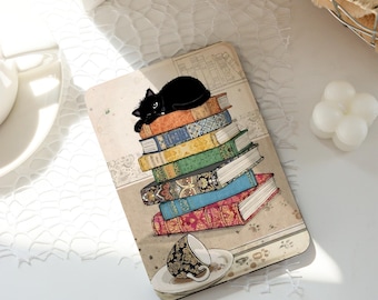 Vintage Book Kindle Hülle, Ins Style Kindle Hüllen, kindle Paperwhite 10.11.12.6 '' 6.8 '' 7 '' Hülle, Klare Rückseite, Auto Wake/Sleep